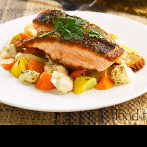 Pan Seared Salmon with Grilled Vegetables
